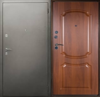 Входная металлическая дверь с МДФ и порошковым напылением в квартиру